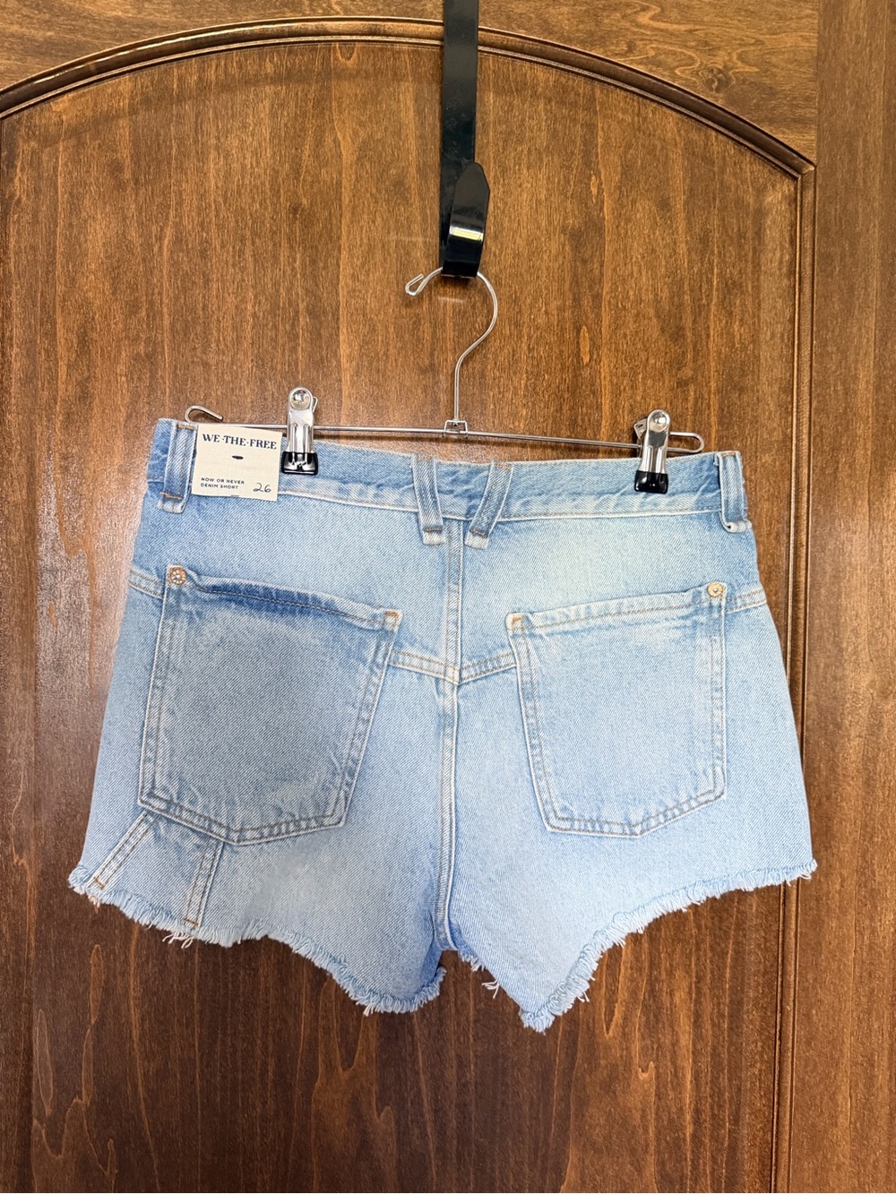 We The Free Light Blue Distressed Denim Cutoff Shorts - Picture 5 of 8